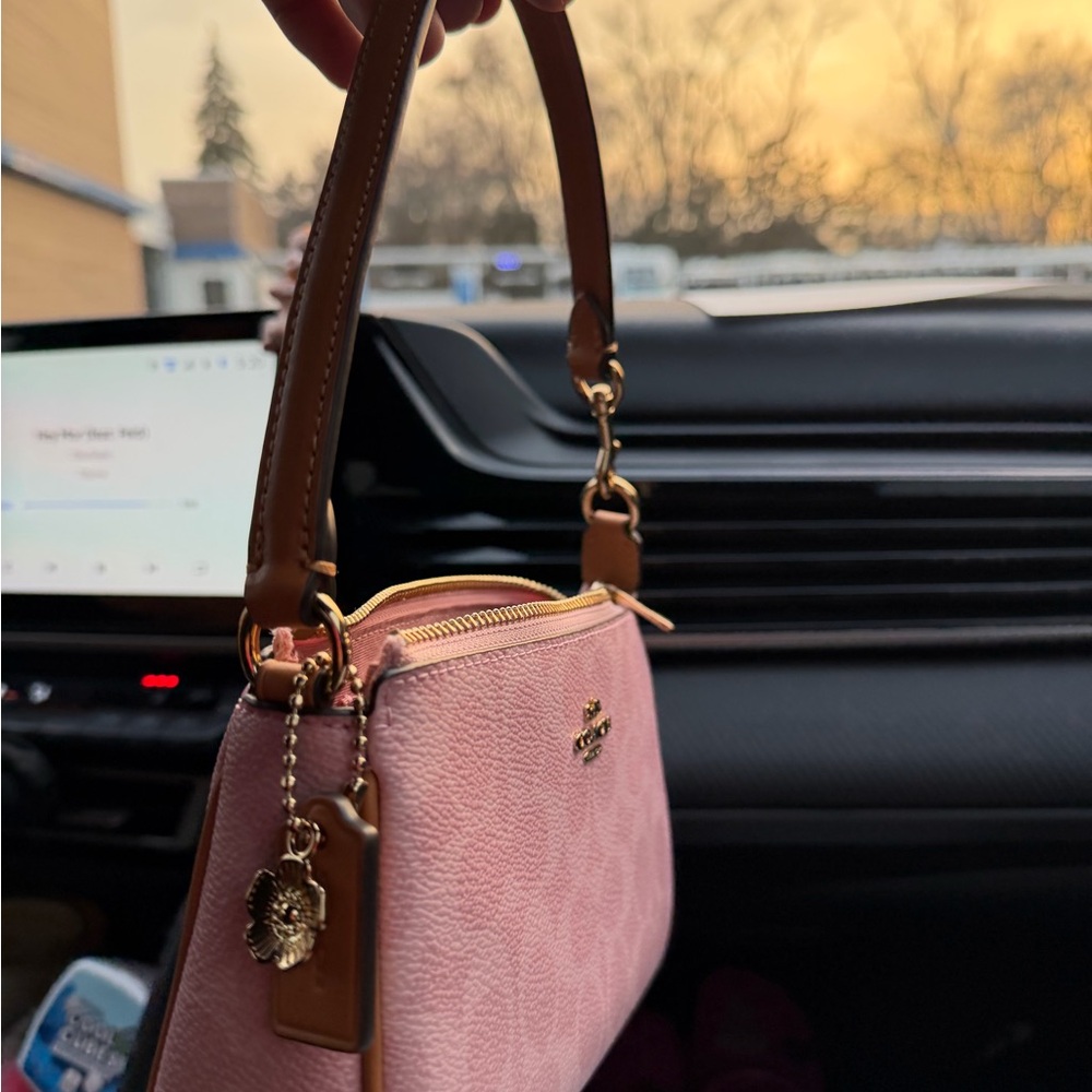Coach Pink Signature Mini Wristlet Shoulder Bag - Picture 2 of 5